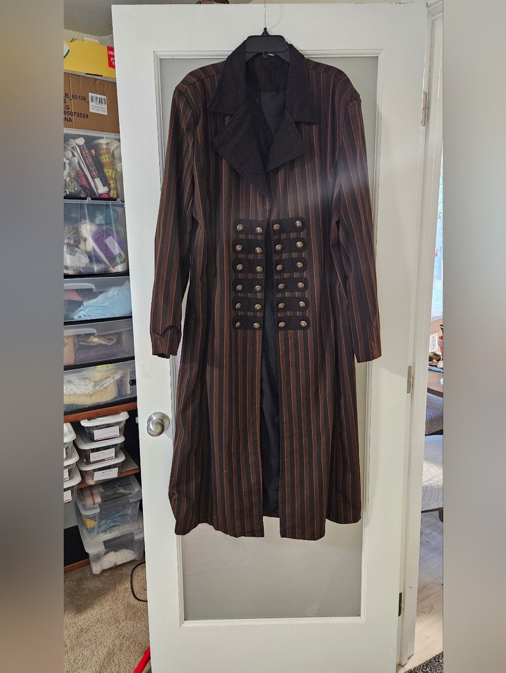 Spirit Halloween Steampunk Trench Coat Costume Set XXL Hat Goggles - Picture 4 of 10